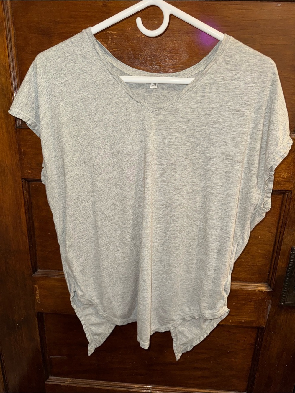 Light Gray V-Neck Women's Top